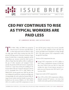 CEO Pay Continues to Rise as Typical Workers Are Paid Less