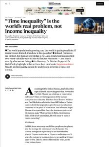 “Time inequality” is the world’s real problem, not income inequality