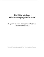 Die Mitte st&auml;rken. Deutschlandprogramm 2009