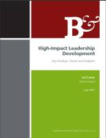 High-Impact Leadership Development (Part 1)