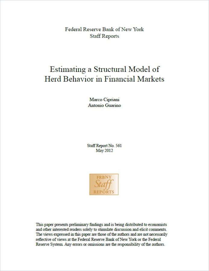 Estimating a Structural Model of Herd Behavior in Financial Markets cover
