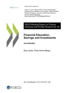 Financial Education, Savings and Investments