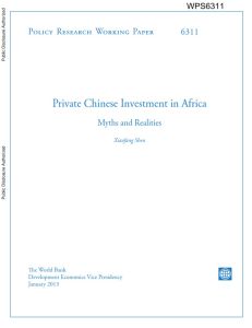 Private Chinese Investment in Africa