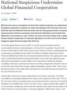 National Suspicions Undermine Global Financial Cooperation
