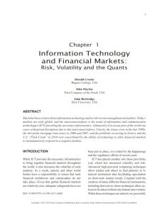 Information Technology and Financial Markets