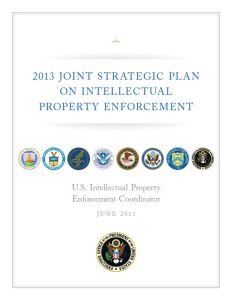2013 Joint Strategic Plan on Intellectual Property Enforcement
