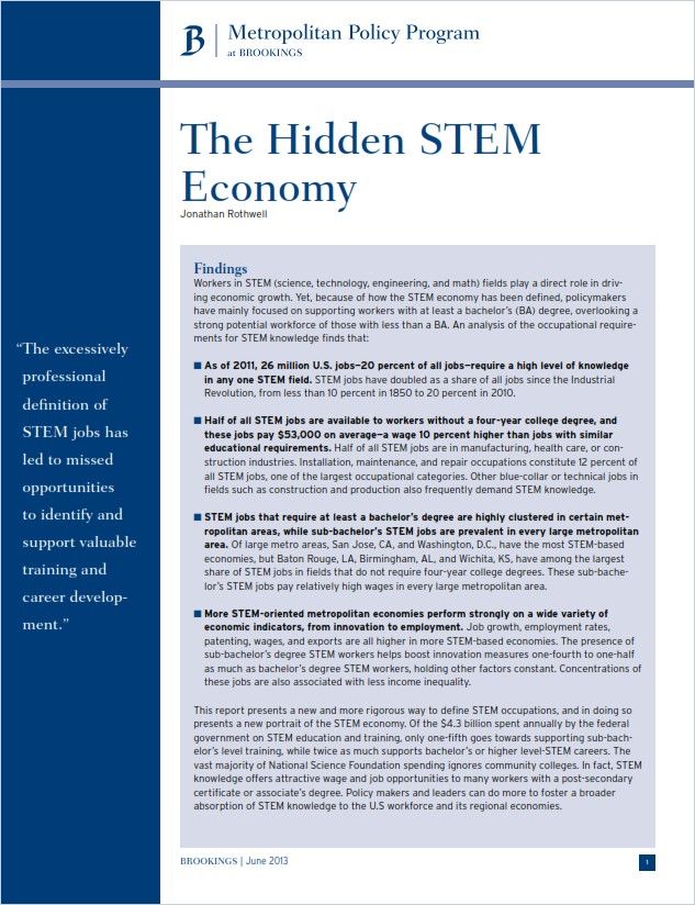 The Hidden STEM Economy cover