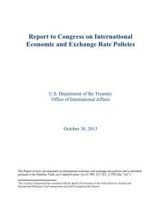 Report to Congress on International Economic and Exchange Rate Policies