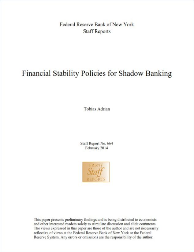 Financial Stability Policies for Shadow Banking cover