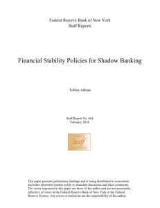 Financial Stability Policies for Shadow Banking
