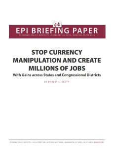 Stop Currency Manipulation and Create Millions of Jobs