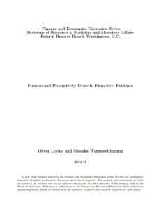 Finance and Productivity Growth