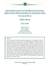Implementation of the Macroeconomic Adjustment Programmes in the Euro Area
