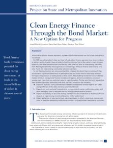 Clean Energy Finance Through the Bond Market