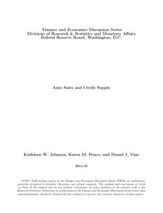 Auto Sales and Credit Supply