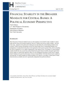 Financial Stability in the broader Mandate for Central Banks