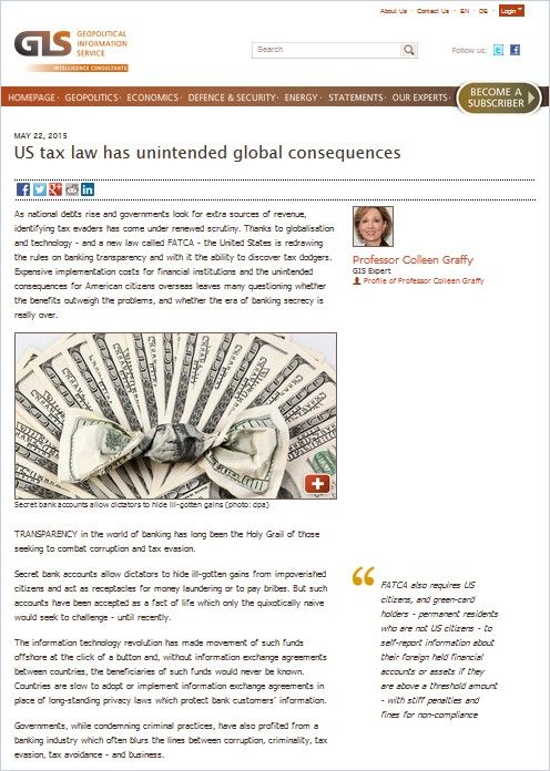US Tax Law Has Unintended Global Consequences cover