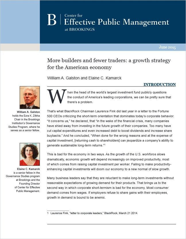 More Builders and Fewer Traders cover
