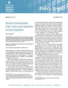 Russia’s Economy under Putin