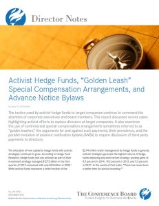Activist Hedge Funds, “Golden Leash” Special Compensation Arrangements, and Advance Notice Bylaws