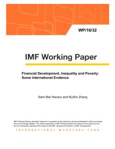 Financial Development, Inequality and Poverty: Some International Evidence