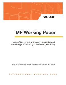 Islamic Finance and Anti-Money Laundering and Combating the Financing of Terrorism (AML/CFT)