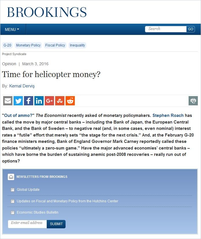 Time for Helicopter Money? cover
