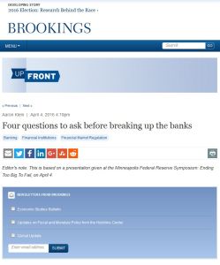 Four Questions to Ask Before Breaking Up the Banks