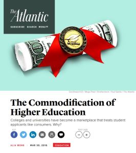The Commodification of Higher Education
