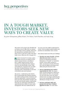 In a Tough Market, Investors Seek New Ways to Create Value