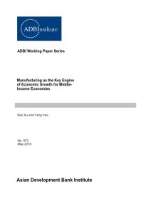 Manufacturing as the Key Engine of Economic Growth for Middle-Income Economies