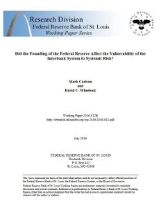 Did the Founding of the Federal Reserve Affect the Vulnerability of the Interbank System to Systemic Risk?