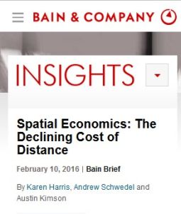 Spatial Economics: The Declining Cost of Distance