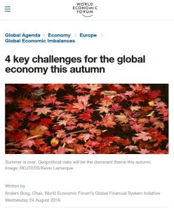 4 Key Challenges for the Global Economy this Autumn