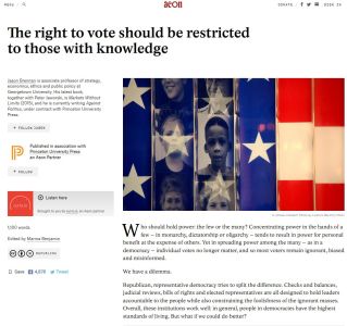 The Right to Vote Should Be Restricted to Those with Knowledge