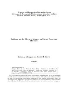 Evidence for the Effects of Mergers on Market Power and Efficiency
