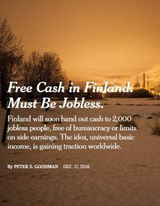 Free Cash in Finland. Must Be Jobless.