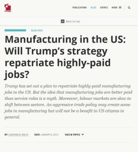 Manufacturing in the US