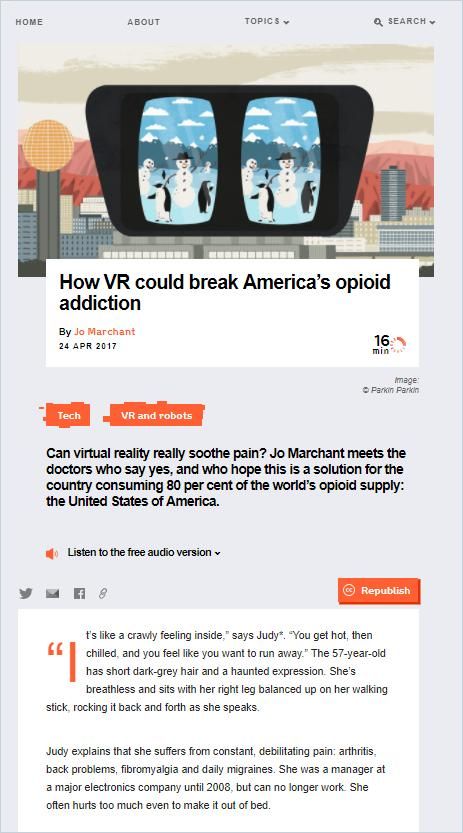Image of: How VR Could Break America’s Opioid Addiction