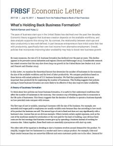 What’s Holding Back Business Formation?