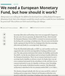 We need a European Monetary Fund, but how should it work?