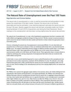 The Natural Rate of Unemployment over the Past 100 Years