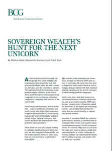 Sovereign Wealth’s Hunt for the Next Unicorn