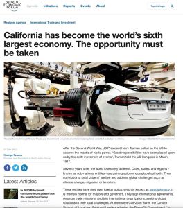 California has become the world’s sixth largest economy. The opportunity must be taken