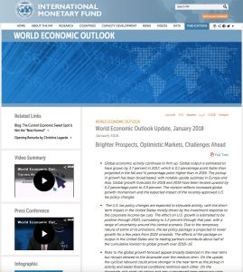 World Economic Outlook Update, January 2018