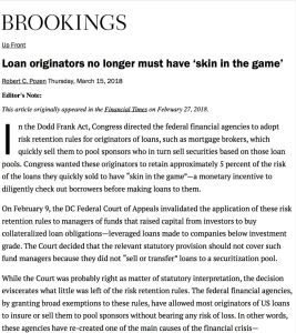 Loan originators no longer must have ‘skin in the game’