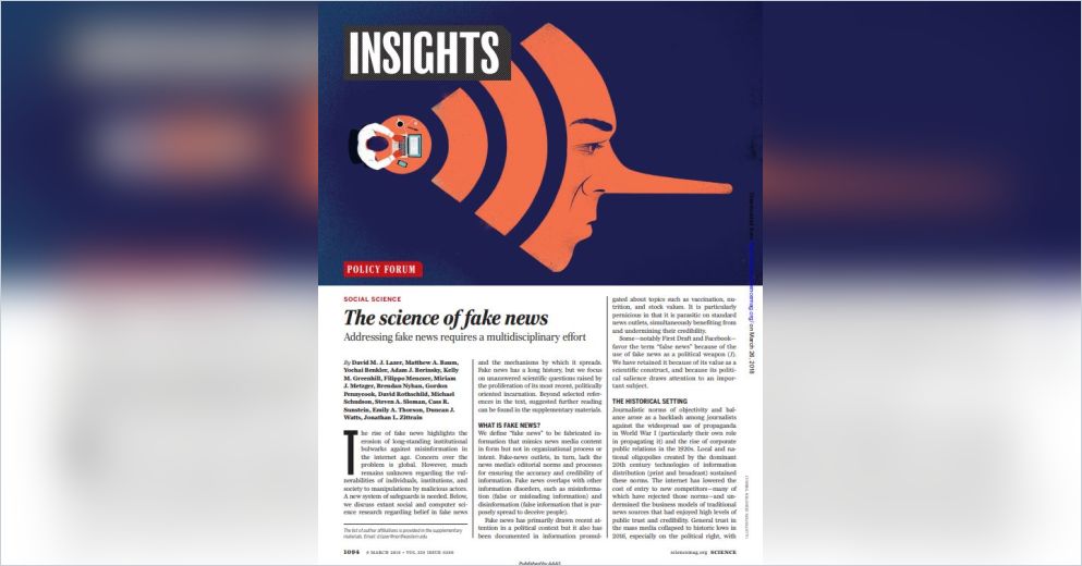 Fake Science Ad Example The Science of Fake News Free Summary by David M. J. Lazer et al.
