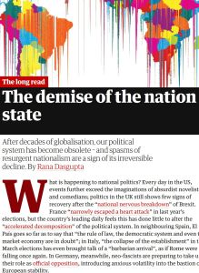 The demise of the nation state