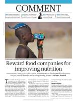 Reward Food Companies for Improving Nutrition