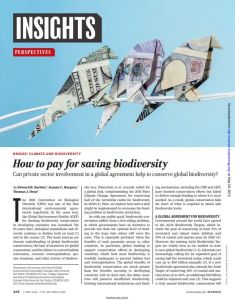 How to Pay for Saving Biodiversity